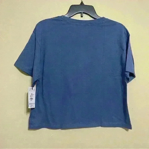 Champion Womens Cropped Graphic-Print T-Shirt Purple Size M New With Tags gym - Picture 4 of 9